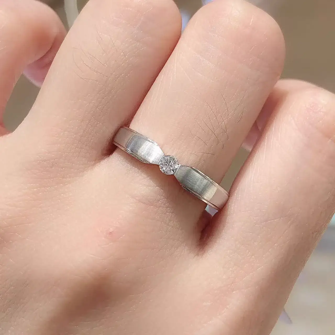 PT950 Platinum Lab-Grown Diamond Round Men's Ring — 0.15 ct