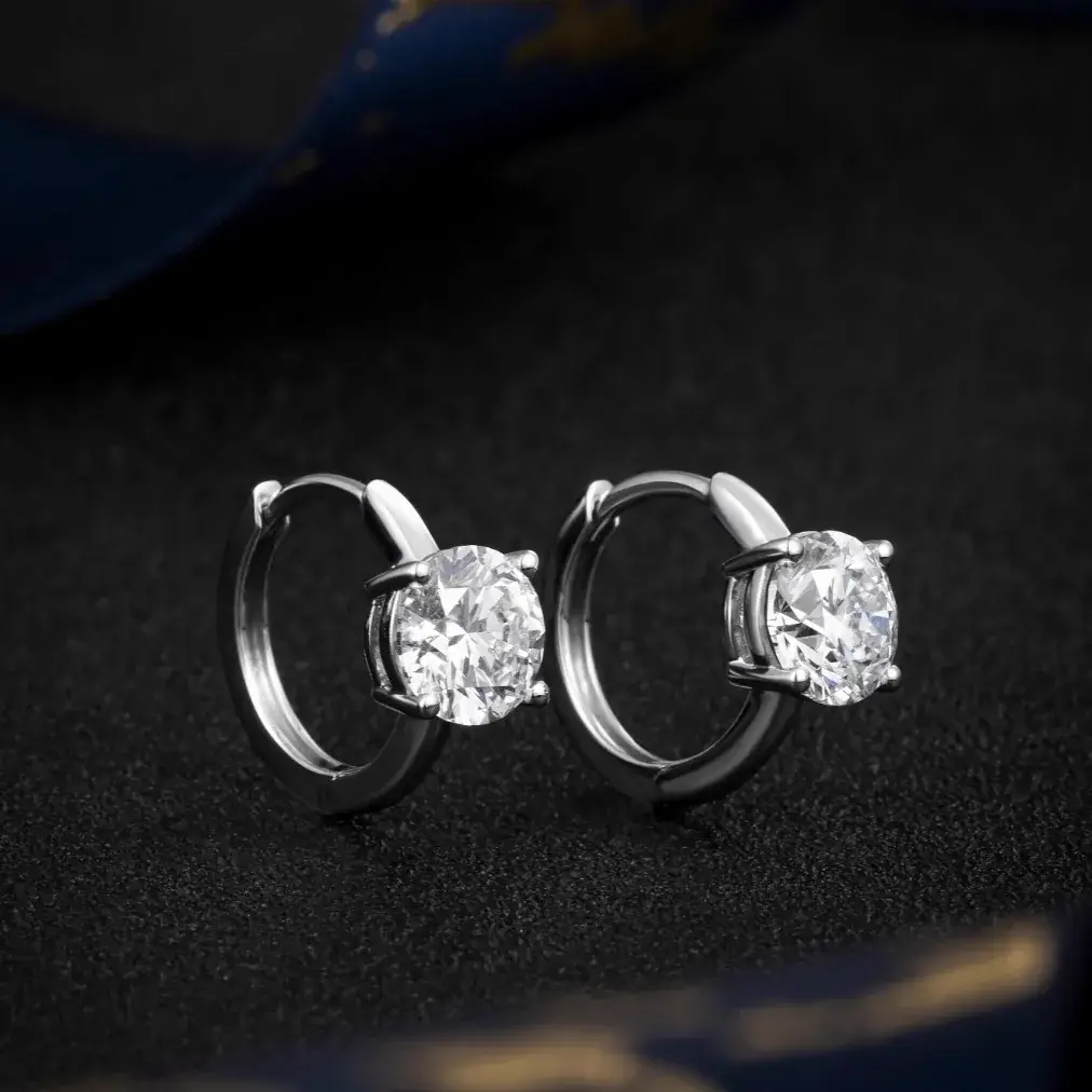 PT900 Platinum Lab-Grown Diamond Earrings — 1.48 ct — view 2