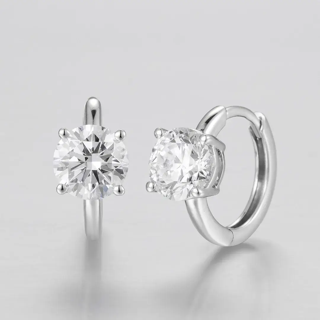PT900 Platinum Lab-Grown Diamond Earrings — 1.48 ct — view 4