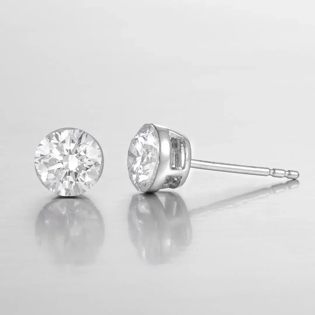 PT950 Platinum Lab-Grown Diamond Earrings — 1.46 ct — view 4