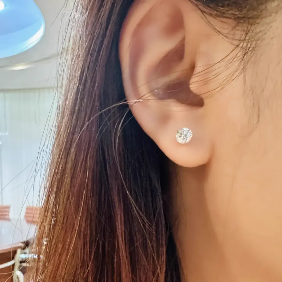 PT950 Platinum Lab-Grown Diamond Earrings — 1.46 ct — view 5