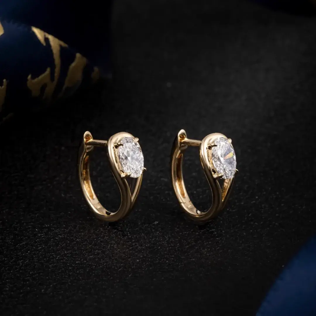 14K Gold Lab-Grown Diamond Earrings — 0.61 ct