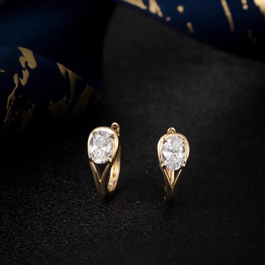 14K Gold Lab-Grown Diamond Earrings — 0.61 ct — view 2