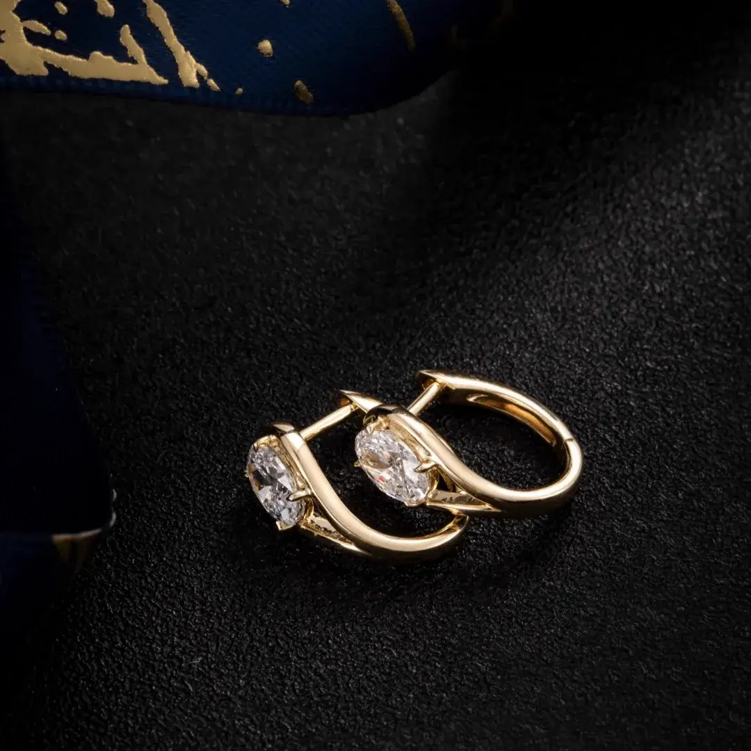 14K Gold Lab-Grown Diamond Earrings — 0.61 ct — view 3