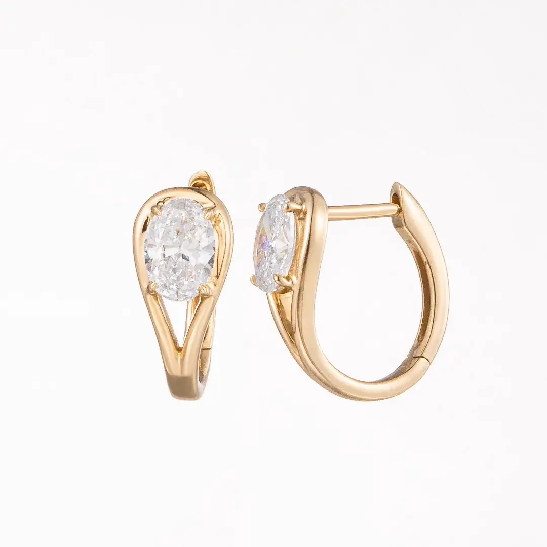 14K Gold Lab-Grown Diamond Earrings — 0.61 ct — view 4