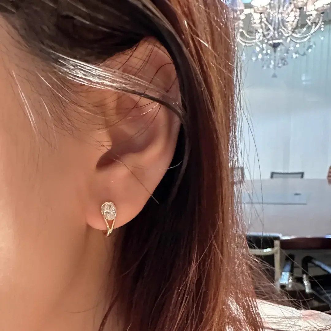 14K Gold Lab-Grown Diamond Earrings — 0.61 ct — view 5