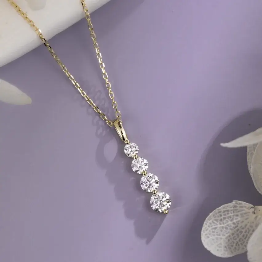 Lab-grown diamond necklace in 14K gold