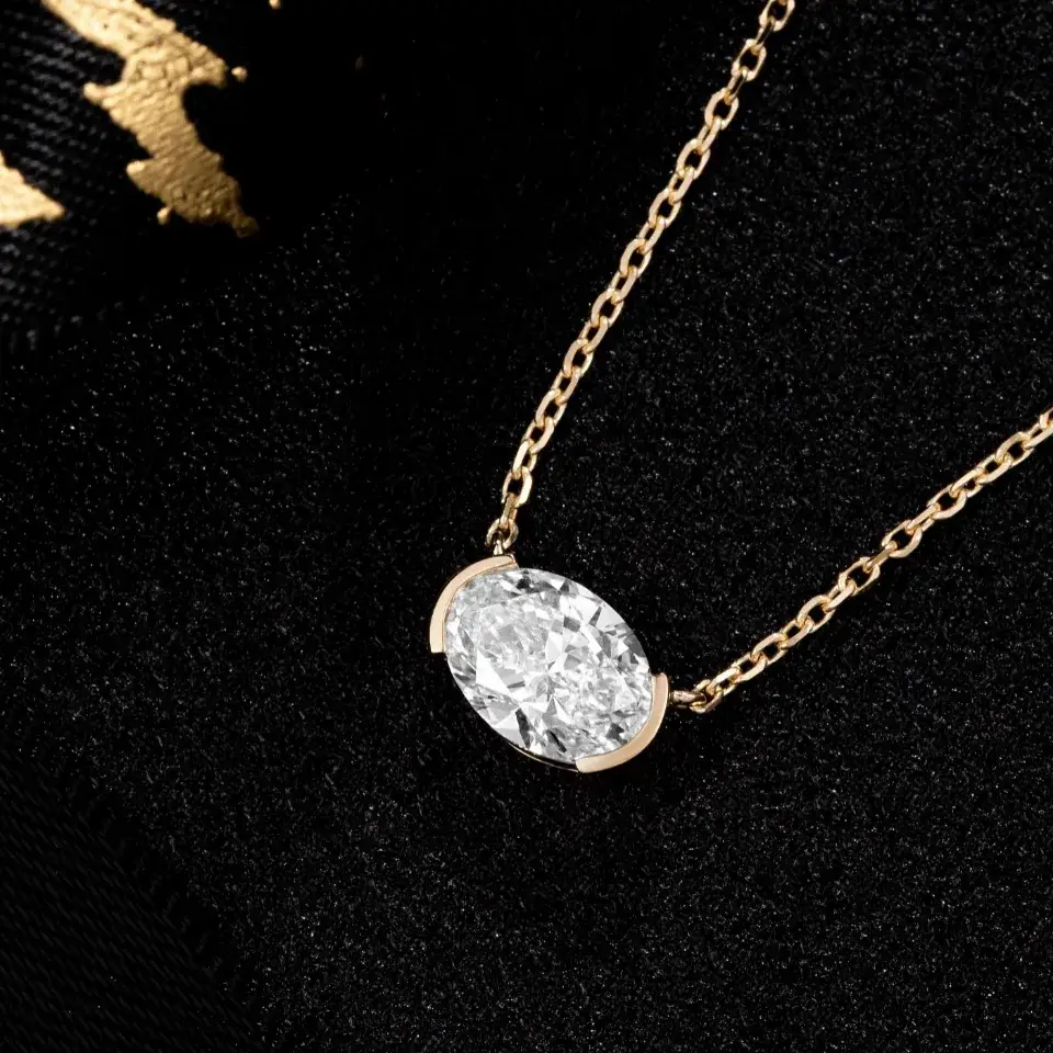 14K Gold Lab-Grown Diamond Necklace — 1.02 ct — view 3